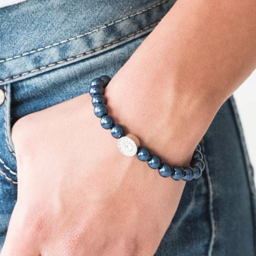 Paparazzi Jewelry Accessories - Follow My Lead - Blue Bracelet - Vintage